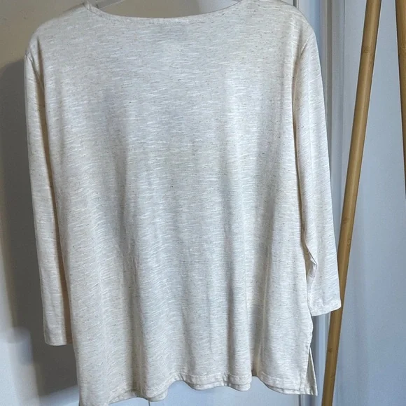 Alfred Dunner Cream Floral Long Sleeve Top‎ - Picture 6 of 13